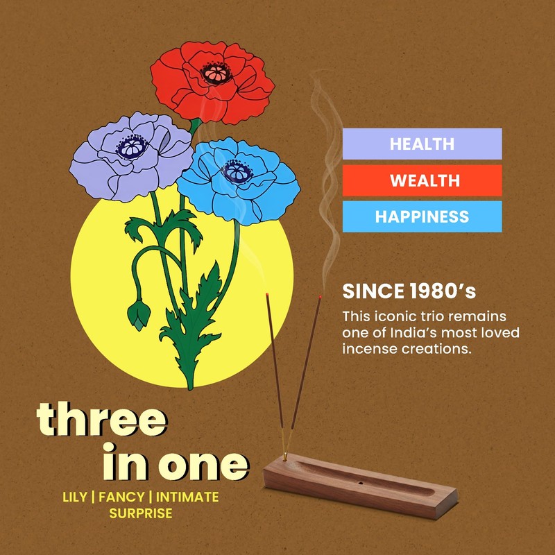 Cycle Three in One Incense Sticks – 3 Signature Fragrances(Lily,