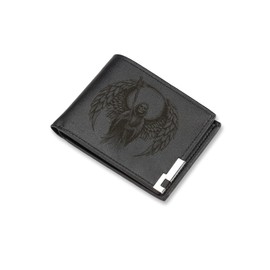 A1 Graphics Ltd Grim Reaper Wallet Vegan Leather Black Brown Grey Leather Spooky Gothic Wallet Gift (Black)