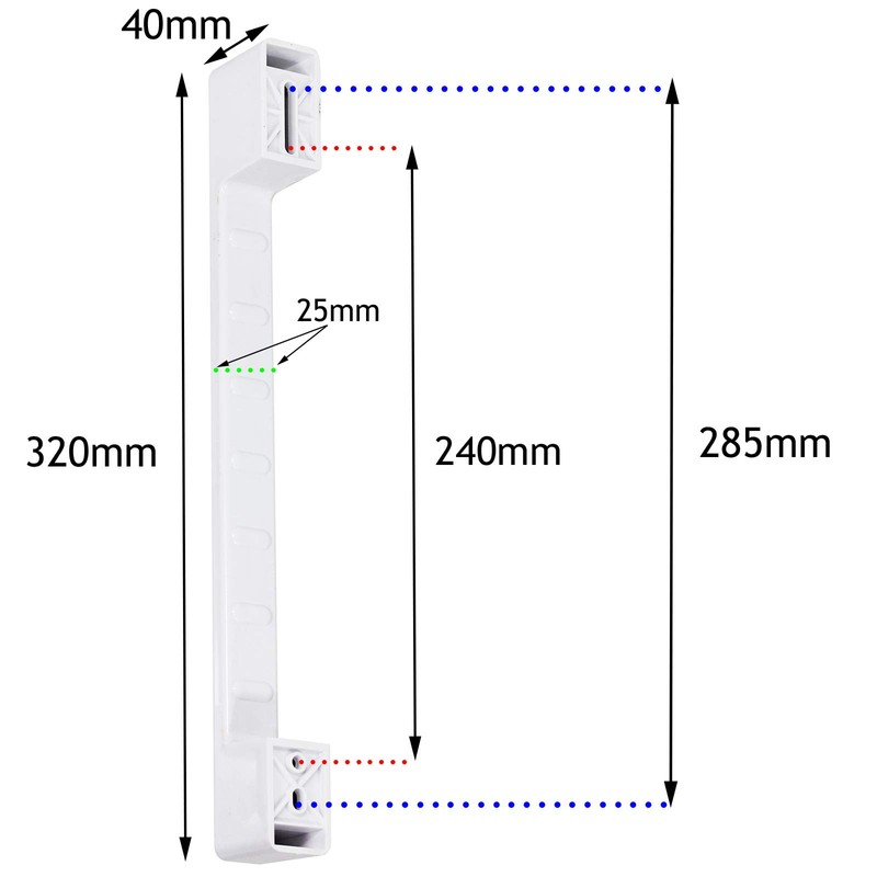 SPARES2GO Door Handle For Haier Fridge Freezer (320mm, White)