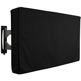 CREATCABIN TV Cover for Outdoor Use, Waterproof, Dustproof, Thick Fabric, Polyester Protection, TV Cover with Contraction Strap, Portable, Foldable, Weatherproof, Scratch Protection Cover, 147.5 x