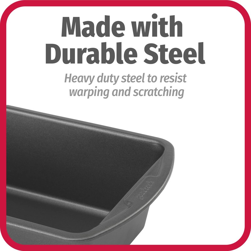 GoodCook Nonstick Loaf Pan Extra-Large Heavy-Duty Steel Bakeware with Easy-Clean