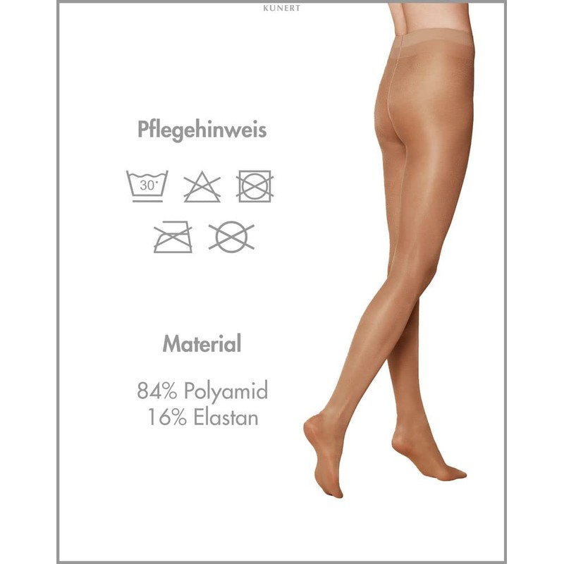 KUNERT Women's Tights, Satin Look, Transparent, Shiny, 20 denier