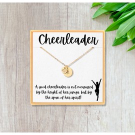 Cheerleader Necklace Gift for Girls Women, Cheer Team Gift, Initial Necklace Cheer Team Gift, Cheerleading Necklace