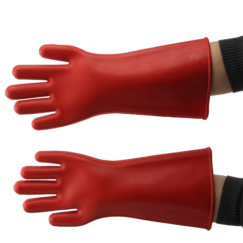 Pair of Electrical Insulated Gloves Natural Rubber Anti Electricity 10000V