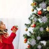 Oviovky 36 Pack Plastic White Snowflake Ornaments, Christmas Tree Decorations,