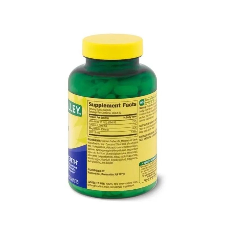 Calcio Magnesio Zinc Vitamina D3 250 Caps Multivitaminico Sabor Neutro