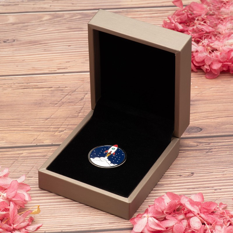 COWFEX Small Single PU Pin Display Box Case for Gift