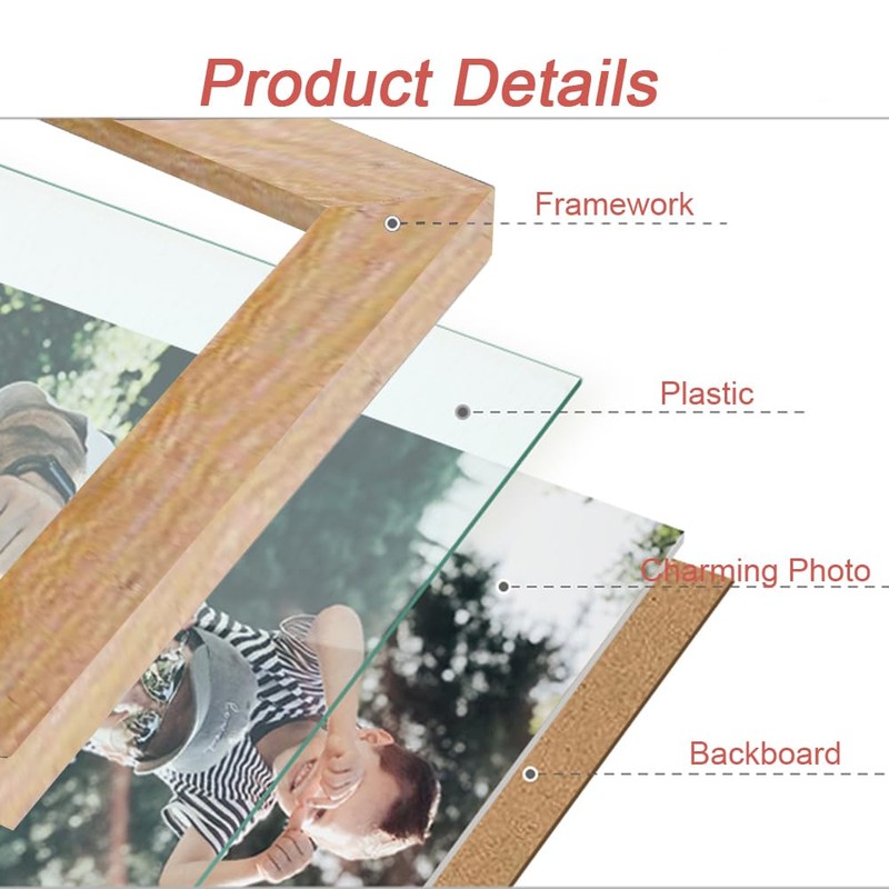 FALAZAR Triple Hinged Photo Frame, Multi-Panel Folding Display, Fits Photo