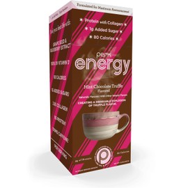 Perk Energy Original Mint Chocolate Truffle Flavored Drink Powder (10 Servings Stickpack) - Gluten-Free, Peanut-Free, Soy-Free