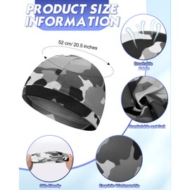 Jeere 9 Pcs Cooling Skull Cap Camo Liner Sweat Wicking Cap Lightweight Cycling Cap Running Head Cap for Men Women (Vintage)