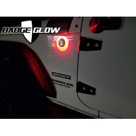Badge Glow™ LED Back Light Designed For The Jeep Wrangler & Cherokee Trail Rated Badge ~ Available in 6 LED Colors ~ Off-road Use Only ~ MADE IN THE USA!(red)