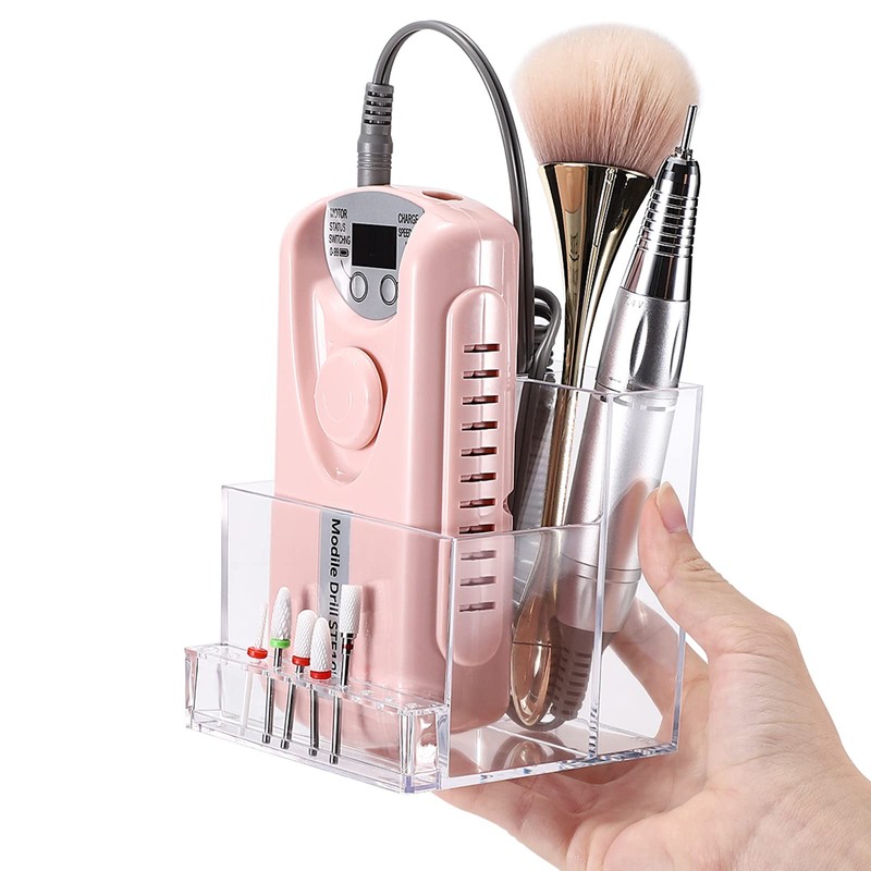 Noverlife 10 Holes Mini Nail Drill Machine & Bits Storage