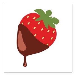 CafePress Chocolate Covered Strawberry Sweet Dessert Square Square Car Magnet, Magnetic Bumper Display