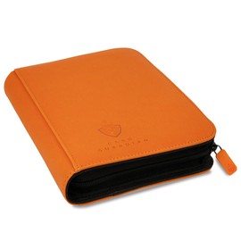 Card Guardian - Premium 4 Pocket Card Binder 160 Side Loading Pocket with Zipper for Trading Card Games TCG (Orange)