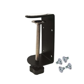 Jhanw Desk Clamp with Adhesive Power Strip Holder, 3 Inch C-Clamp with Four Small Holes in the Back, Double-Sided Adhesive Pads Clamp On Desk Lamp, 1-Pack Adjustable Clamps for 0.39"~3.5" Desktop