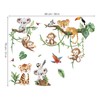 decalmile Jungle Animal Tree Branch Wall Decals Safari Animal Monkey