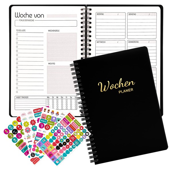 Fettwal Undated Weekly Planner 2025, Diary 2025 A5, Weekly Calendar
