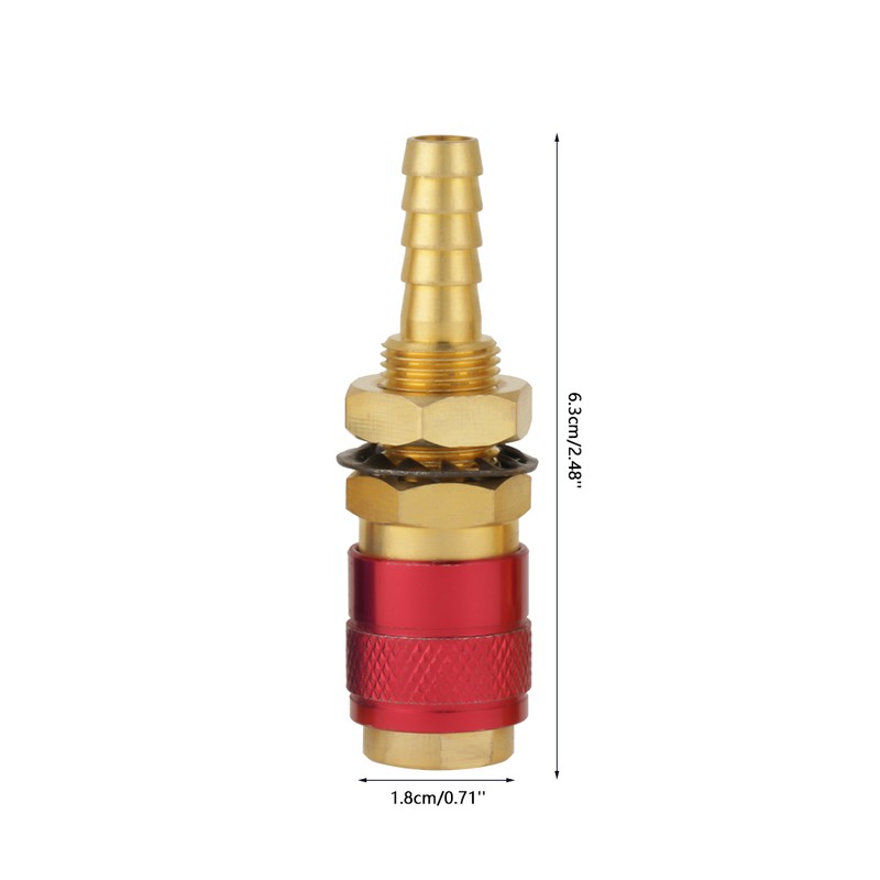 3pcs 8mm Water Cooled & Gas Adapter Quick Connector Fitting
