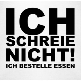 Shirtracer - Baby Bodysuit Boy Girl - Sayings - Ich schreie nicht ich bestelle Essen - Black, 2 White