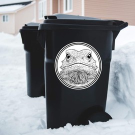 Extra Large 460mm 'Bearded Dragon in Circle Frame' Permanent Sticker Decal for Cars/Windows/Bins/Walls (DW00132827)