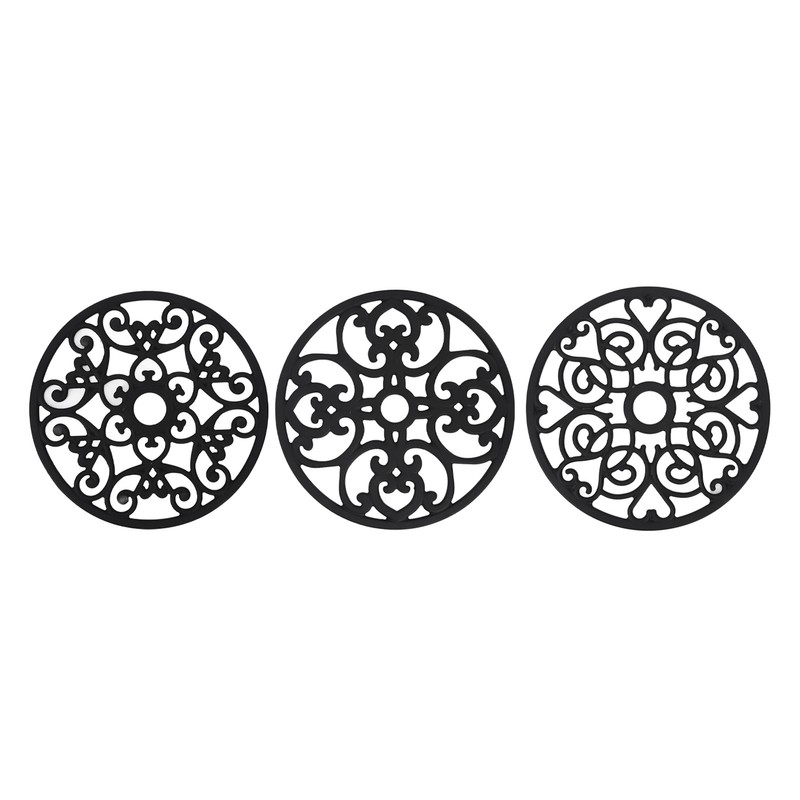 3pcs Modern Kitchen Trivets Waterproof Hollow Carved High Temperature Resistance