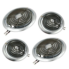 WB30M1 WB30M2 GE Electric Stove Burners Replacement Element with Stove Burner Covers Drip Pans for Electric Stoves Compatible with GE Hotpoint Electric Range Stove Top