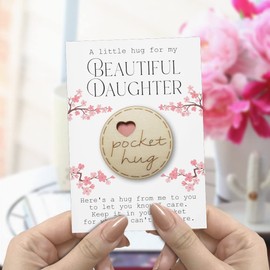 Maise &Rose Pocket Hug Daughter Token | Hug Gift For Daughter | Thinking Of You | Miss You | Pocket Hug From Mum | Cheer Up Gift | Letterbox Gift | Get Well Soon | Positive Pick Me Up | TKD