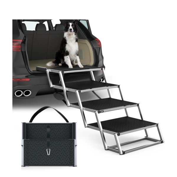 Folding Extra Wide Dog Stairs for Large Dogs, 250 Lb