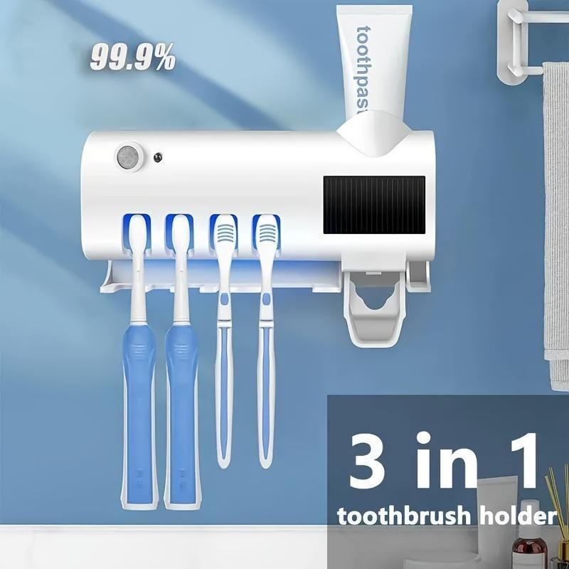 Smart UV Toothbrush Sterilizer & Holder with Auto Shutoff -
