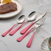Onlycooker 20-Piece Pink Silverware Set 18/0 Stainless Steel Flatware Pink