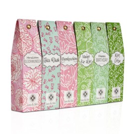 Leo & Lilo Small Year Greeting - Hand Cream Gift Sets - Set of 6 with Individually Wrapped Natural Cosmetics Certified Hand Creams - Intensive Care for Dry Hands - 6 x 20 ml