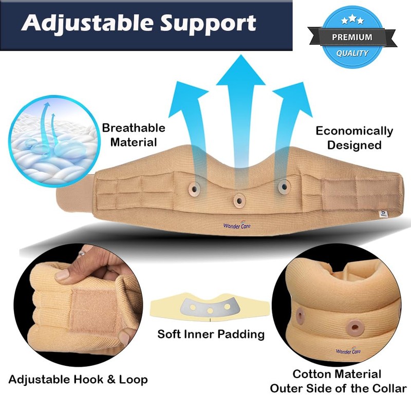 WC- Soft Cervical Collar Adjustable Collar Neck Support Brace, Neck
