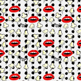 GRAPHICS & MORE Pop Goes the Popcorn Mouths Lips Pattern Gift Wrap Wrapping Paper Rolls