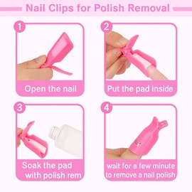 SLNXA Kit de herramientas para quitar el esmalte de uñas de gel, pinzas para quitar el esmalte de uñas, pinzas para quitar el esmalte de uñas de las manos y los dedos de los pies (Pink)