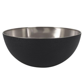 MGE - Stainless Steel Salad Bowl - Mixing Bowl - Round Fruit and Vegetable Bowl - Serving Bowl - Black - Diameter 28.5 cm