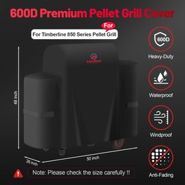 Comnova Grill Cover for Traeger Timberline 850 - Premium Wood Pellet Smoker Cover for Traeger Waterproof & Heavy Duty, 600D Pellet BBQ Accessory for Treager Timberline 850 Grills (BAC359)