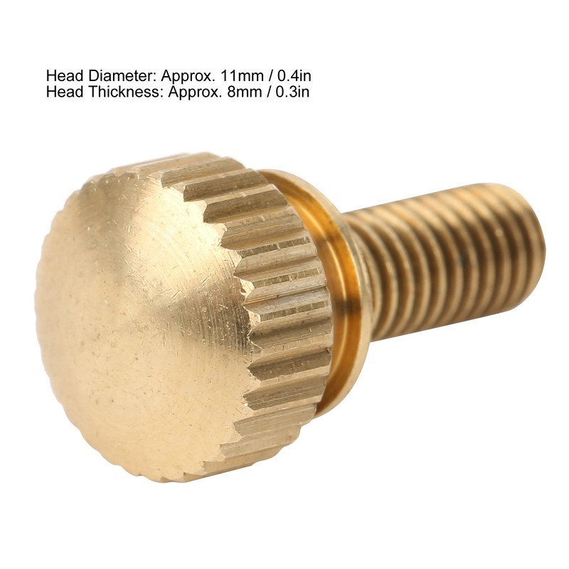 50Pcs Flat Knurled Thumb Screw Wring Round Head Pure Copper