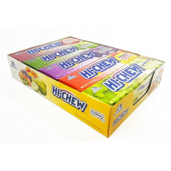 Hi-Chew Sticks Chewy Fruit Candies Variety Pack (Strawberry, Green Apple, Grape, Mango, Kiwi) 10-Pack