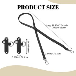 Leather Shoulder Strap for Longchamp Women's Bag, 1.2 cm Mini Bag Straps with 2 Shoulder Strap Adapters, Shoulder Strap for Longchamp Women's Bag, No-Punch & Adjustable, Handbag Strap, Black