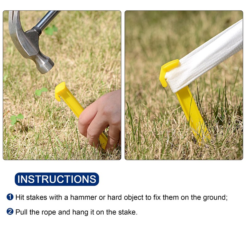 sourcing map Tent Stakes Plastic 30cm/12 Inch Lightweight Ground Pegs