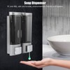 200MLx2 Silver DoubleHead Soap Dispenser WallMounted Manual Shampoo Dispensers