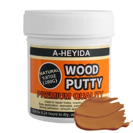 Natural Wood Filler Putty - Repair Wood Cracks & Holes on Furniture, Floors, Cabinets - Paintable, Stainable