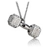 Shields of Strength Women's Crystal Dumbbell Necklace - Phil 4:14