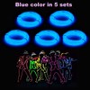 MaxLax EL Wire Blue 5 Pack, 9ft/2.75m Neon Light Wire