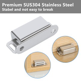 Mooche 4PACK Cabinet Magnets, Magnetic Door Catch 6KG Cupboard Door Magnets, Stainless Steel Heavy Duty Cabinet Drawer Magnet Latches for Kitchen Wardrobe Closet Closure