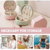AIMALL Small Portable Jewelry Storage Box PU Leather Mini Organizer