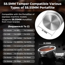 IKAPE Coffee Products, 58MM Espresso Tamper, Premium Barista Coffee Calibrated Tamper with Spring Loaded, 100% Stainless Steel Tamper Compatible with All 58MM Bottomless Portafilter (Silver)