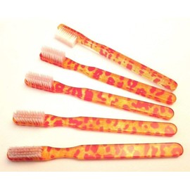 15-PACK New Orange Leopard Vintage Toothbrushes By Alan Stuart of New York