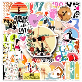Yoga Stickers,50 PCS Yoga Vinyl Waterproof Decals for Water Bottles Computer Bicycle Skateboard Luggage Phone Pad Laptop Kids Teens Stickers Pack