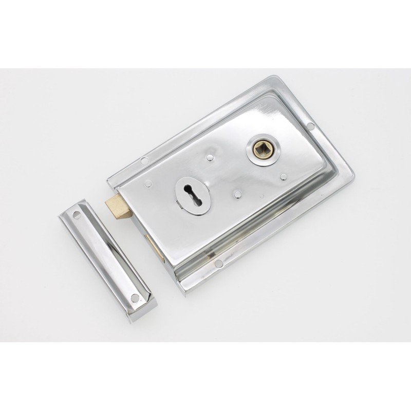 Infinity Decor Polished Chrome Fluted Rim Lock Latch Set –